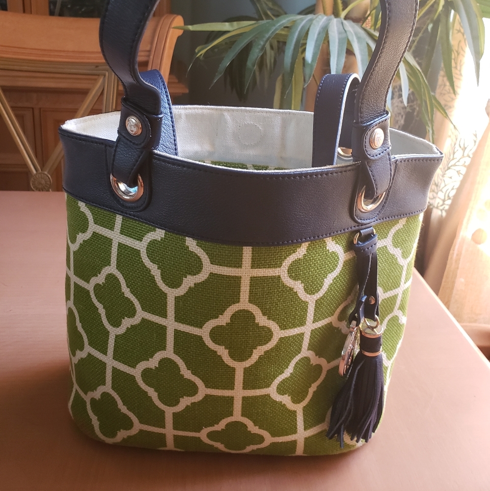 Spartina Navy/Green/White Pocketbook New
